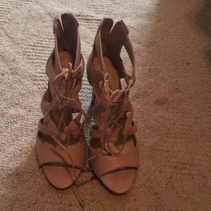 Cream colored strappy heels